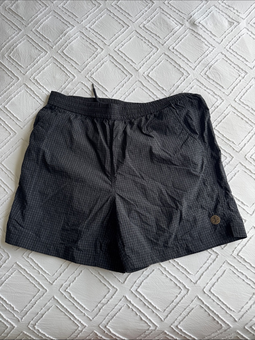 Deus Ex Machina Men's Black Grid Swim Shorts